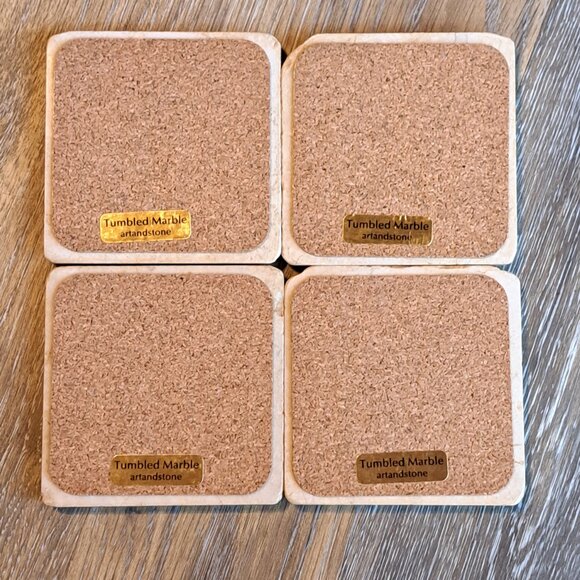 4 Alpha Omega Winery Marble Coasters - Picture 3 of 3